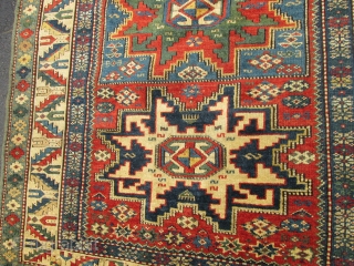 Fabulous Antique Leshghi Rug.

antique caucasian leshghi ,size 3'3'' x 4'6''. Condition full pile,with no repair ,all original ,lovely cute rug,silky wool,fine knots ,collective .         
