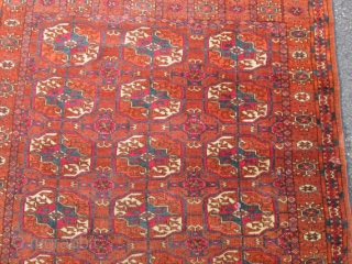 Antique TEKKE turkoman RUG.

SIZE 3'11''X3'2''. CONDITION FULL PILE WITH NO REPAIR OR LOW.CLEAN READY TO GO .LOVELY COLORS.GOOD PRICE.              