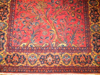 Antique Persian Kurk Kashan Rug.

size 4'5'' x 6'7''. condition full pile with no wear.fine knots quality.circa 1910.                