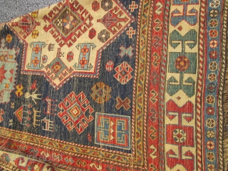 Exceptional Large 19Th Century Caucasian Shirvan Rug.

size 10'5''x5'6''. condition ,colors and design superb.date on the corner of the rug.very fine knots quality.add to your best collection.q email please.     