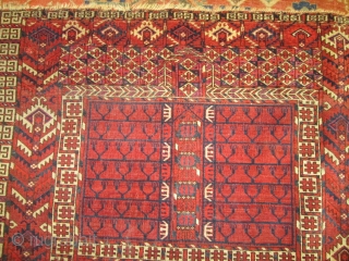 Antique Yomud Turkoman Rug.


size 5'x3'11'' condition very good low even pile.nice colors good knots quality.                  