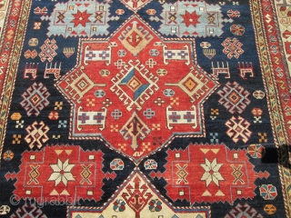 Exceptional Large 19Th Century Caucasian Shirvan Rug.

size 10'5''x5'6''. condition ,colors and design superb.date on the corner of the rug.very fine knots quality.add to your best collection.q email please.     
