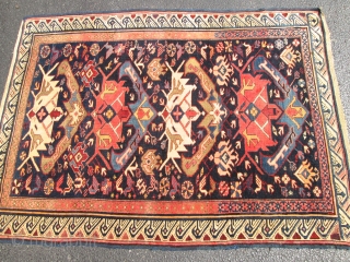 ANTIQUE CAUCASIAN BIDJOV RUG.

SIZE 3'7''X5' CONDITION IS GREAT .NO REPAIR .ENDS AND SIDES ORIGINAL .COLLECTIVE RUG. BEAUTIFUL COLORS.               
