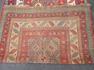 Antique Caucasian Kazak Rug.

size 7'6''x 3'4''. condition full pile with no repair .                    