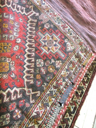 19th Century Qashgai Bag.

size 22''x20''. condition great.lovely bag.collective.                         