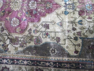 19th Century silk Ferahan Sarouk.

size 6'6''x4'2''. condition very good . 100% silk soft and no dry ,two small repair on central meddallion ,very good job.high quality knots .could be silk heriz. needs  ...