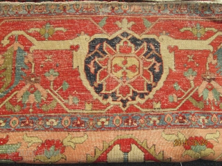Stunning Antique Persian Serapi Rug.

size 12'x14' condition great low even pile .circa 1880.great colors.
                   