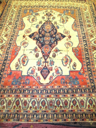 Charming Mid 19th Century Persian Tabriz Very Rare Rug.

size 9'5''x7'2''. condition great all original with no repair.very soft and lustrous wool. circa 1840s to 1850.        