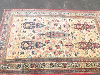 Awesome Antique Khorassan Oriental Rug.

size 4'x6'7''.condition very good low even pile .nice design and colors. no repair.                