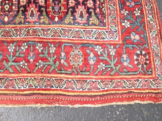 Antique Persian Bedjar Rug.

size 15'x3'8''.condition great. sides and ends intact .circa 1880.                     