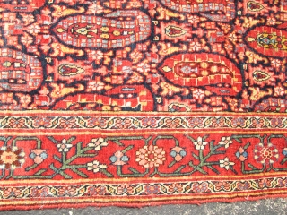 Antique Persian Bedjar Rug.

size 15'x3'8''.condition great. sides and ends intact .circa 1880.                     