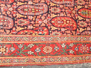 Antique Persian Bedjar Rug.

size 15'x3'8''.condition great. sides and ends intact .circa 1880.                     