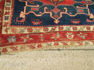 Awesome Antique Persian Serapi (karaja) Rug.

size 12'7''x3'7''. condition good pile .need some re pile .see photosPlease. Circa 1890.no wholes.              