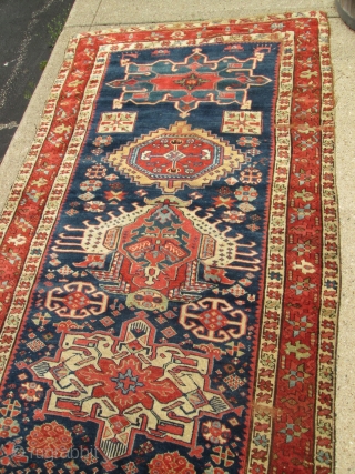 Awesome Antique Persian Serapi (karaja) Rug.

size 12'7''x3'7''. condition good pile .need some re pile .see photosPlease. Circa 1890.no wholes.              