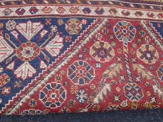 Antique Persian Qashgai Rug.

size3'9''x5'6''. condition great.no repair.                          