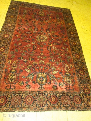 Antique Persian Ferahan Sarouk Rug.

size 4'x6'8'' .condition full pile ,no repair no wear .lovely rug.                  