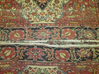 Antique Ferahan Sarouk Rug.

size 6'5''x4'2''.condition low even pile with some worn.                      