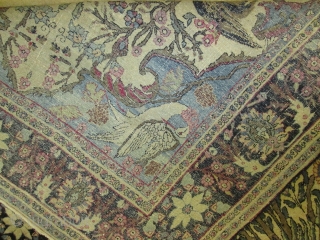 Antique Pictorial  Laver Kerman Rug.

size 4'5''x7'3''. rare and collective rug. cr 1890.                    