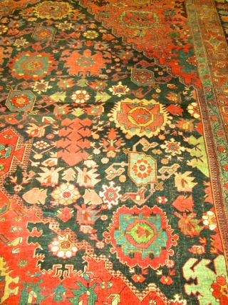 Magnificent Antique Persian Bedjar.

size 11'x19'.

wool on wool foundation.                         