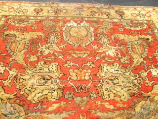 Antique Turkish Oushak.

size 9'9''x14'3''. circa 1880. wool on wool foundation.                       