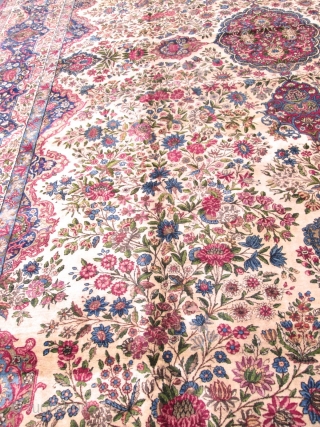 Magnificent Palace Size Antique Persian Laver Kerman Rug.

size 14'x24' great rug.circa 1920.                     