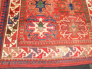 Antique Caucasian Kazak.

Size 4'4''x6'5'' good condition. low price.                         