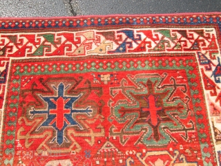 Antique Caucasian Kazak.

Size 4'4''x6'5'' good condition. low price.                         