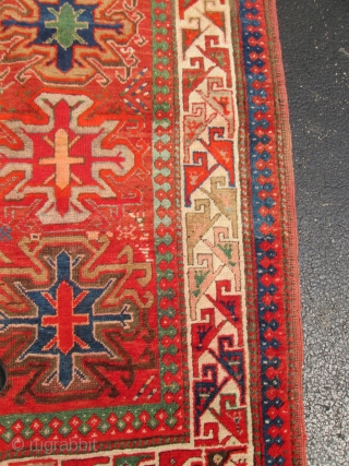 Antique Caucasian Kazak.

Size 4'4''x6'5'' good condition. low price.                         