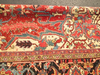 Gorgeous Antique Persian heriz (serapi Rug.

size 9'x12'3''

condition Excellent for the age .circa 1920.                    