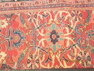 Fantastic Antique Persian Mahal Rug.

size 12'x9'.Circa 1920s.                          