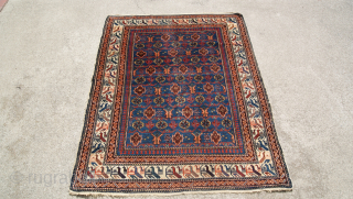Shervan rug from the 1900 good condition all natural colors, unusual border.  
size 4x5.6.                  