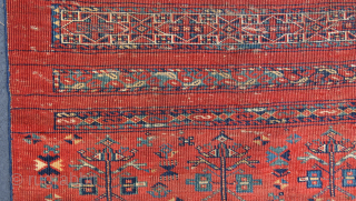 Ersari Chuval 19th century Evanly Low pile no repair very nice colors.                     