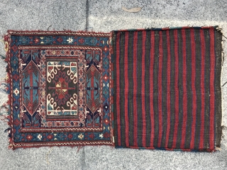 Pair of late 19th century soumak bag very good condition and good colors.
                    