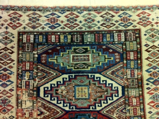 EARLY CAUCASIAN RUG
BREATH TAKING COLORS AND VERY FINE WEAVE                        
