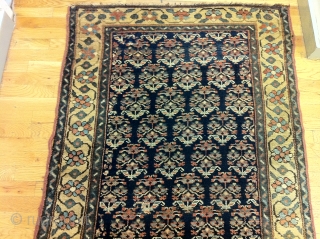 PERSIAN RUNNER,
3'4 BY 15'9 FT,
SOFT YELLOW BORDUER AND HIGH PILE CONDITION,
all of my rugs are original condition and I restore them if you want by my master restorers so this way i  ...