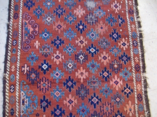 Magnificent Baluch rug...Beautiful and happy colors...5'9 by 2'10 ft...Skirts are almost perfect...The rug is in good condition in general...Some oxidation and wear,thats it!!!
Do you have a question? Anything to ask? Why don't  ...