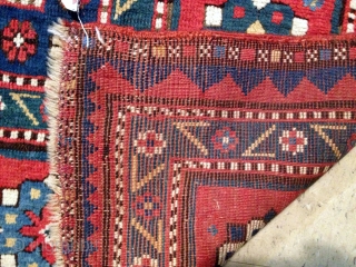 VERY UNUSUAL KAZAK RUG WITH CHI CHI CENTER
VERY ATTRACTIVE COLORS
CONDITION AS SEEN
THE RUG COMES WITH EXTRA ORDINARY CENTER
NO OLD REPAIRS,NO NEW REPAIRS
UNIQUE RUG          