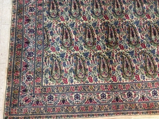 VERY FINE KERMAN RUG WITH BOTEH DESIGN
EXCELLENT CONDITION
NO REPAIRS,NO SMELL,NO WORN AREAS
THE SIZE IS 5'3 BY 8'7 FT               