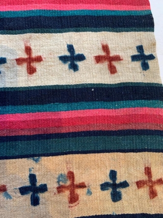 Tibetan blanket, phulo tigma pattern
first part 20th century
67 cm x 127 cm
                     