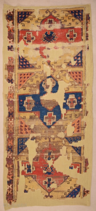 Central Anatolian Cappadocia Fragment circa 1750 size 129x295 cm mounted on linen                     