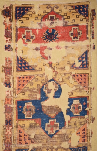 Central Anatolian Cappadocia Fragment circa 1750 size 129x295 cm mounted on linen                     