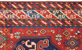 1868 Dated Caucasian Wolkanband rug.It's in perfect condition and all is original Size 130 x 275 cm                