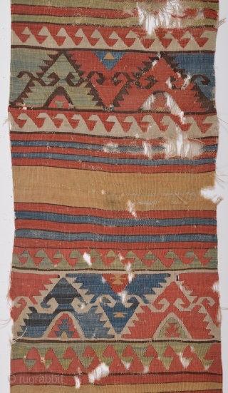 18th Century Central Anatolian Kilim size 73x290 cm                         