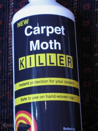   
A new water based moth killer specifically formulated for use on oriental rugs and carpets. 
As a life-long rug dealer, I have spent the last thirty plus year’s bravely battling  ...