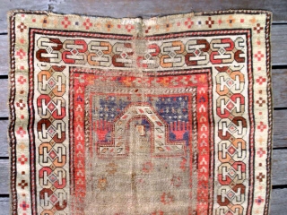 Caucasian Prayer Rug measuring 4.10 x 3.0. 14-photos upon request                       