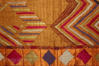 Sarpallu Phulkari from East (Punjab)India called As Sarpallu(Patang Design).Proper Samalsar, kotkapura of Punjab India.One of the rare design in Indian Phulkari.(DSE02180).            