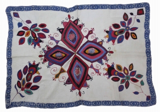 Vintage Kantha embroidery with cotton thread Kantha Probably From East Bengal(Bangladesh)Region India.Its size is 82cm x 120cm.(DSC01620).                
