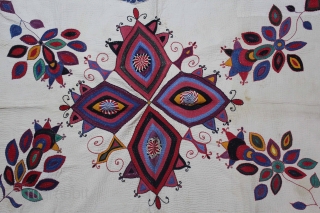 Vintage Kantha embroidery with cotton thread Kantha Probably From East Bengal(Bangladesh)Region India.Its size is 82cm x 120cm.(DSC01620).                