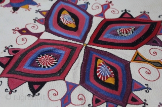 Vintage Kantha embroidery with cotton thread Kantha Probably From East Bengal(Bangladesh)Region India.Its size is 82cm x 120cm.(DSC01620).                