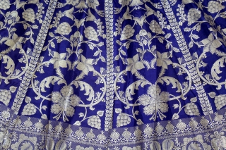 Wedding Skirt Zari (Real Silver) Brocade From Varanasi, Uttar Pradesh. India.Called As Marwadi Lehenga.(DSL05350).                   